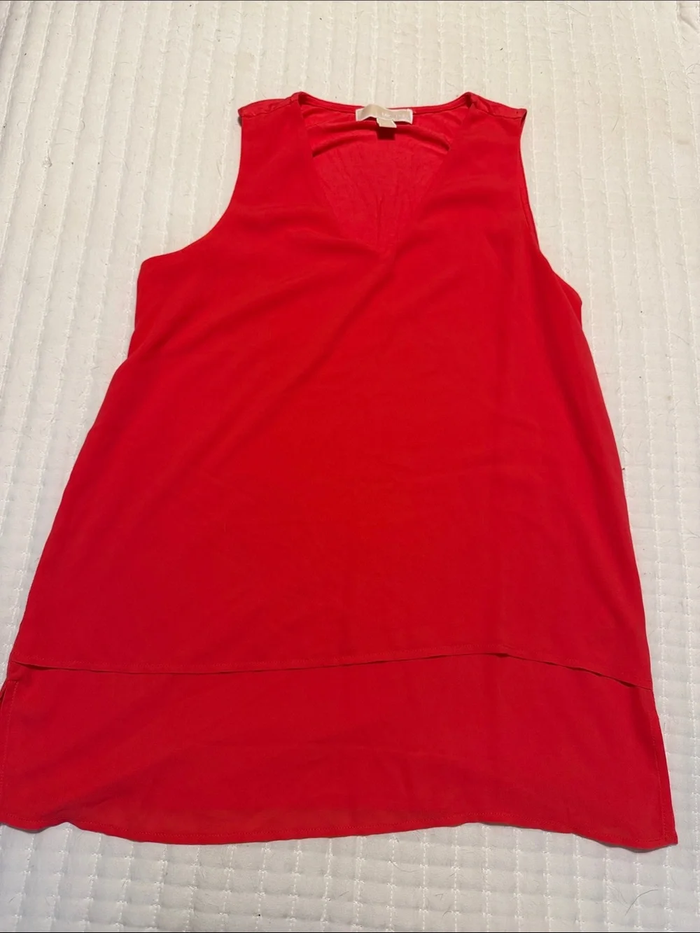 Michael Kors Red Sleeveless V-Neck Tank